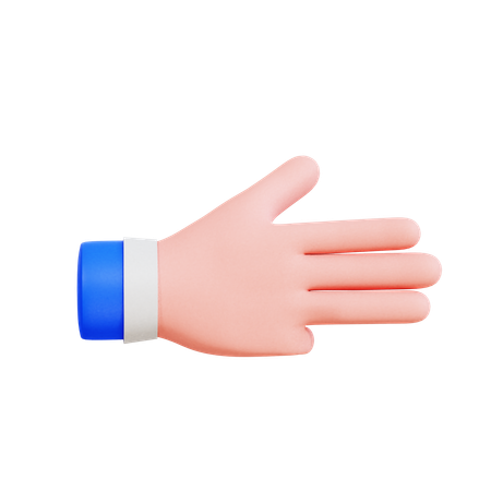 Three Finger Pointing Right  3D Icon