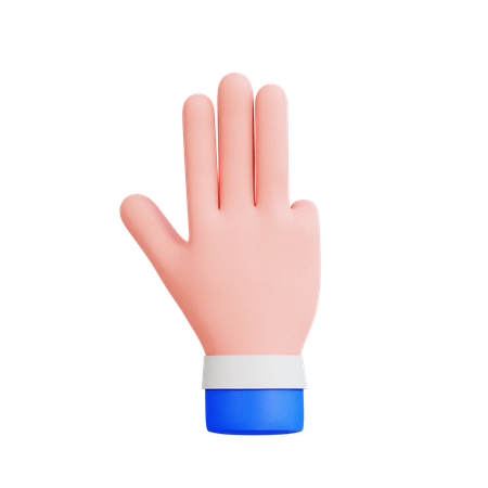 Three Finger Pointing Up  3D Icon