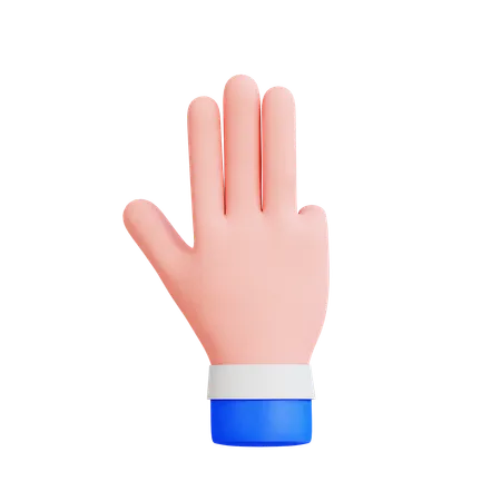 Three Finger Pointing Up  3D Icon
