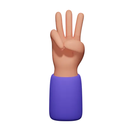 Three Fingers  3D Icon