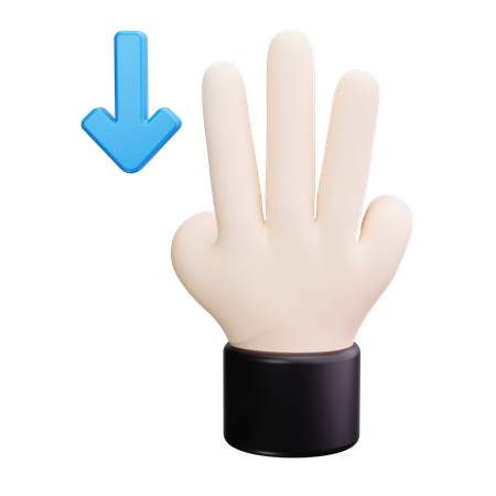 Three fingers  3D Icon