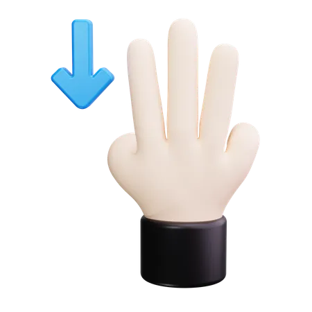 Three fingers  3D Icon