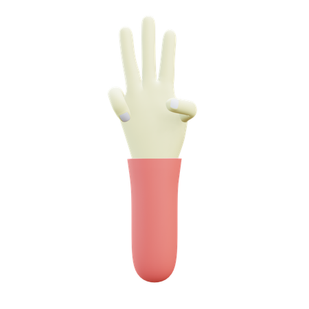 Three Fingers Gesture  3D Icon