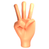 3d three fingers emoji