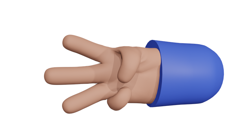 Three Fingers hand gesture  3D Icon