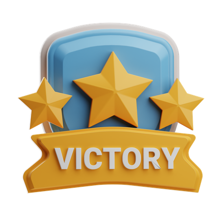 Three Gold Stars  3D Icon