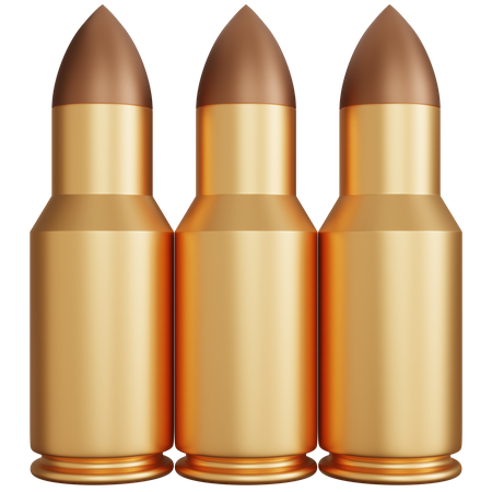 Three Gun Bullets  3D Icon