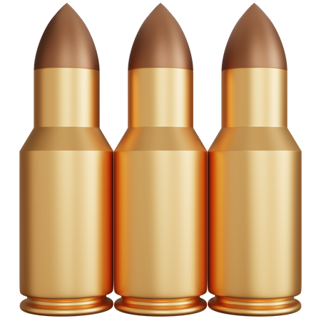 Three Gun Bullets 3D Icon