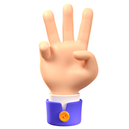 Three Hand Gesture  3D Icon