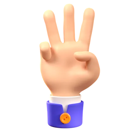 Three Hand Gesture  3D Icon