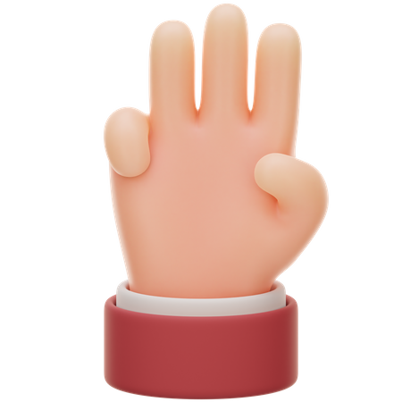 Three Hand Gesture  3D Icon