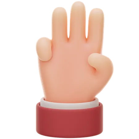 Three Hand Gesture  3D Icon