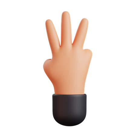 Three Hand Gesture  3D Icon