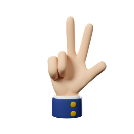Three Hand Gesture  3D Icon