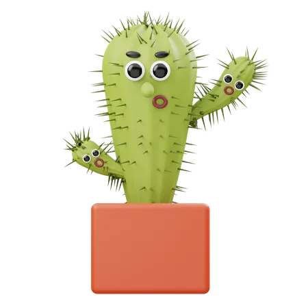 Three Heads Cactus  3D Illustration