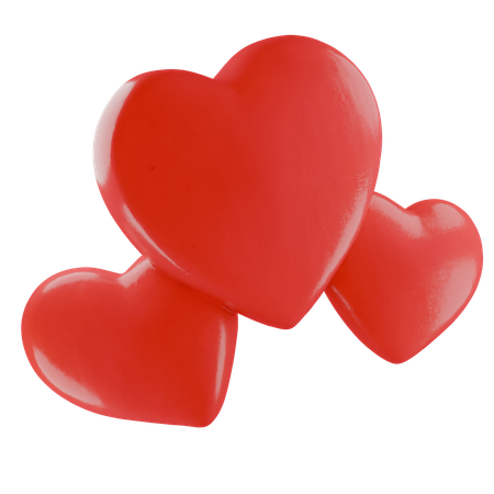 Three Hearts  3D Icon