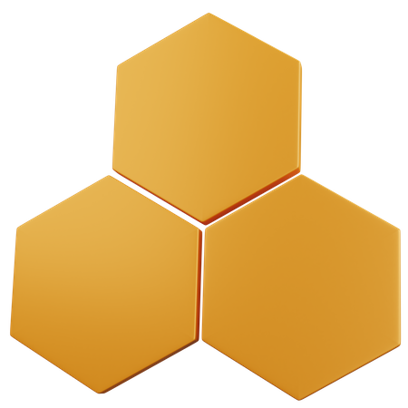 Three Hexagons  3D Icon