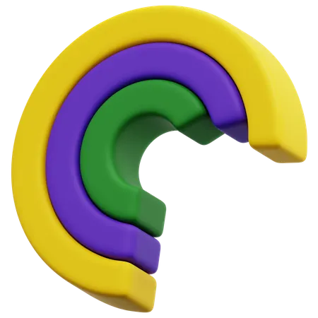 Three Layer Arc Diagram  3D Icon