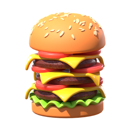 Three Layer Burger  3D Icon