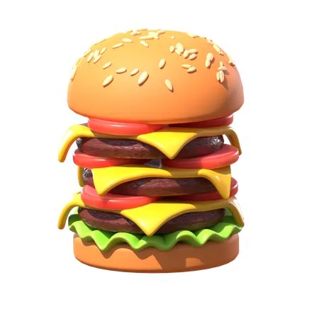 Three Layer Burger  3D Icon