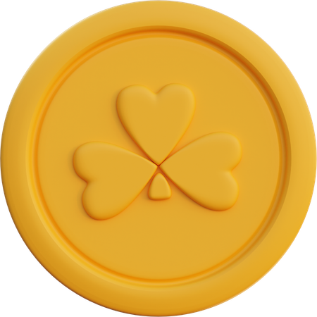 세잎 클로버 동전  3D Icon