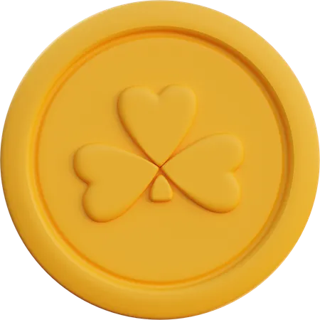 Three Leaf Clover Coin  3D Icon