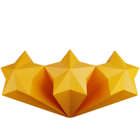 Three Long Stars  3D Icon