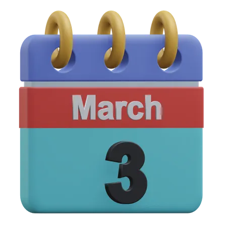 Three March  3D Icon