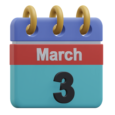 Three March 3D Icon