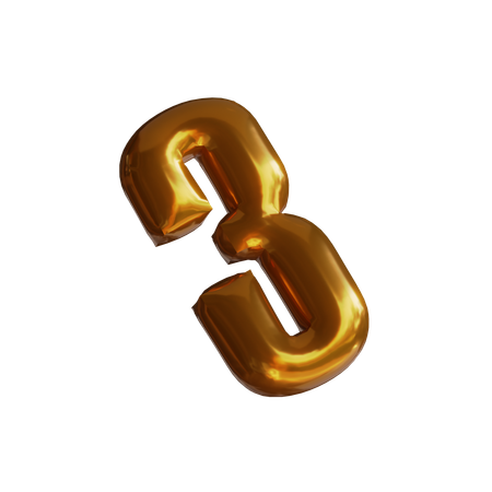 Three Number Balloon  3D Icon