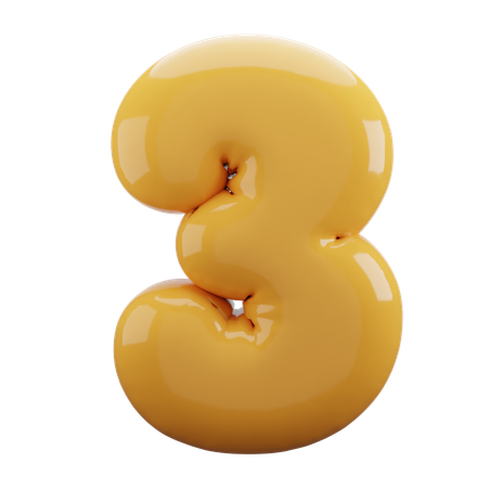 Three Number Balloon  3D Icon