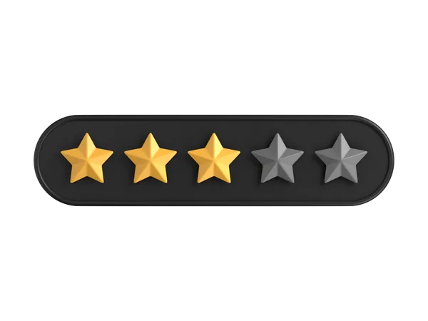Three Of Five Star Rating 3 D Icon 3D Icon