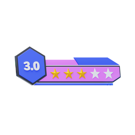 별점 5개 중 3개  3D Icon