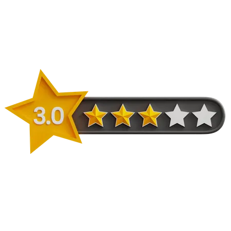 Three Of Five Star Rating  3D Icon