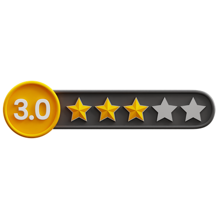 Three Of Five Star Rating  3D Icon