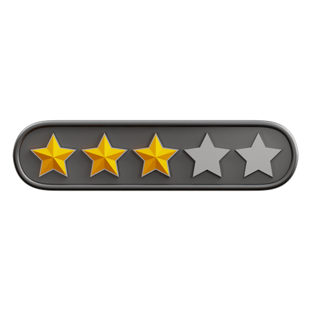 Three Of Five Star Rating  3D Icon