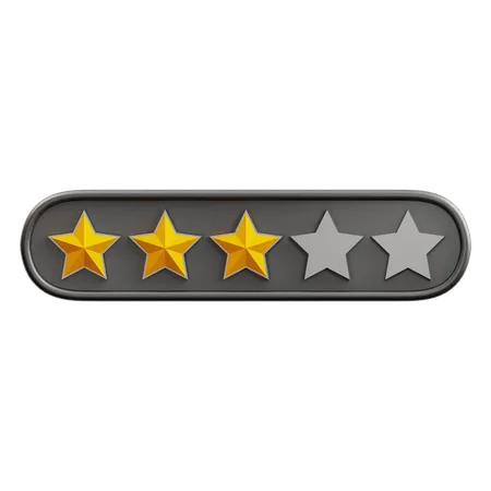 Three Of Five Star Rating  3D Icon