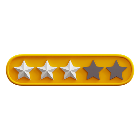 Three Of Five Star Rating  3D Icon