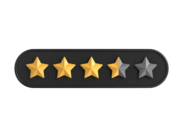 Three Point Five Of Five Star Rating 3 D Icon 3D Icon