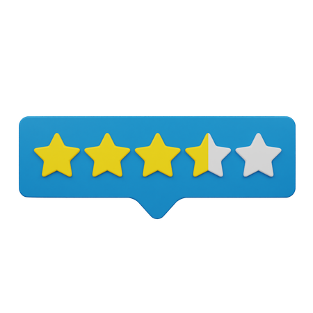 Three Point Five Rating Chat Label  3D Icon