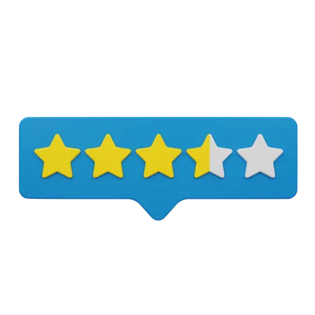 Three Point Five Rating Chat Label  3D Icon