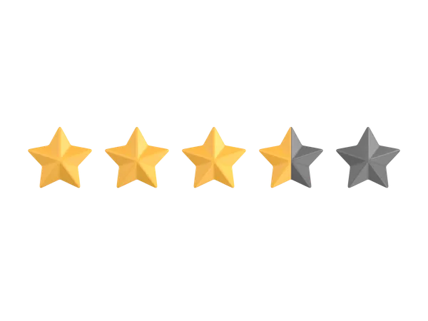 Three Point Five Star Rating 3 D Icon 3D Icon