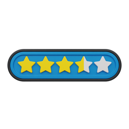 Three Point Five Star Rating  3D Icon