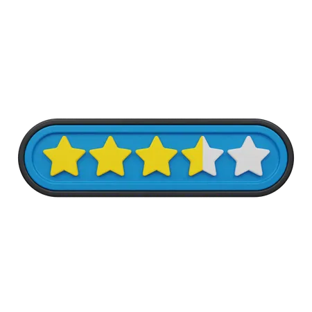 Three Point Five Star Rating  3D Icon