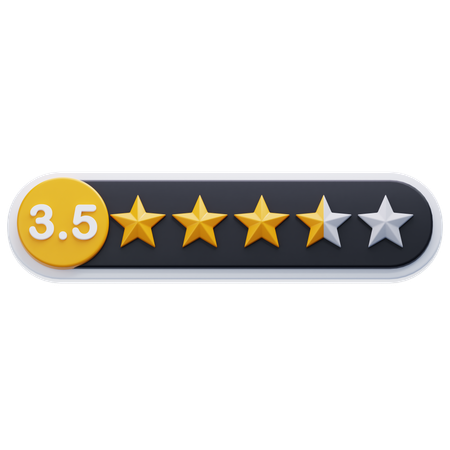 Three Point Five Star Rating  3D Icon