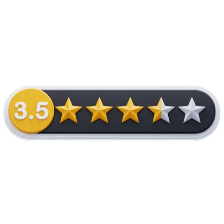 Three Point Five Star Rating  3D Icon