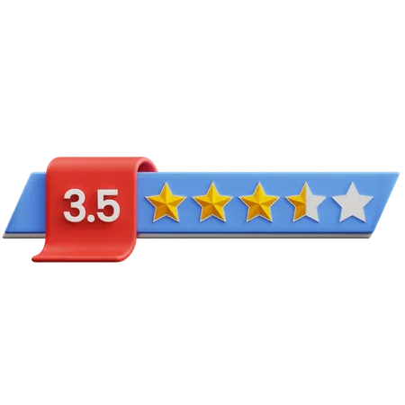 Three Point Five Star Rating  3D Icon