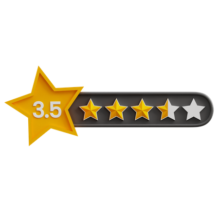 Three Point Five Star Rating  3D Icon