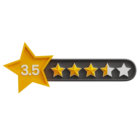 Three Point Five Star Rating  3D Icon