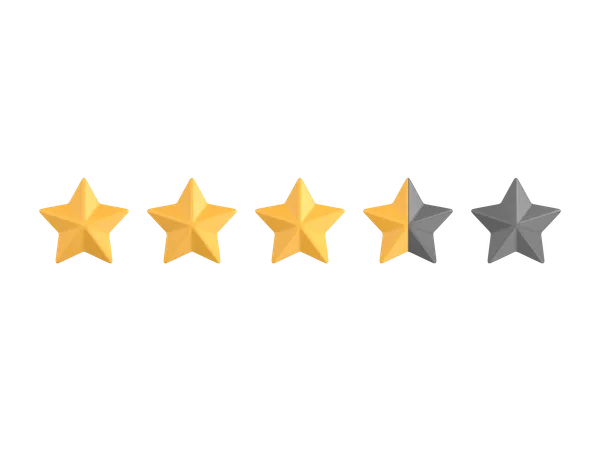 Three Point Five Star Rating  3D Icon